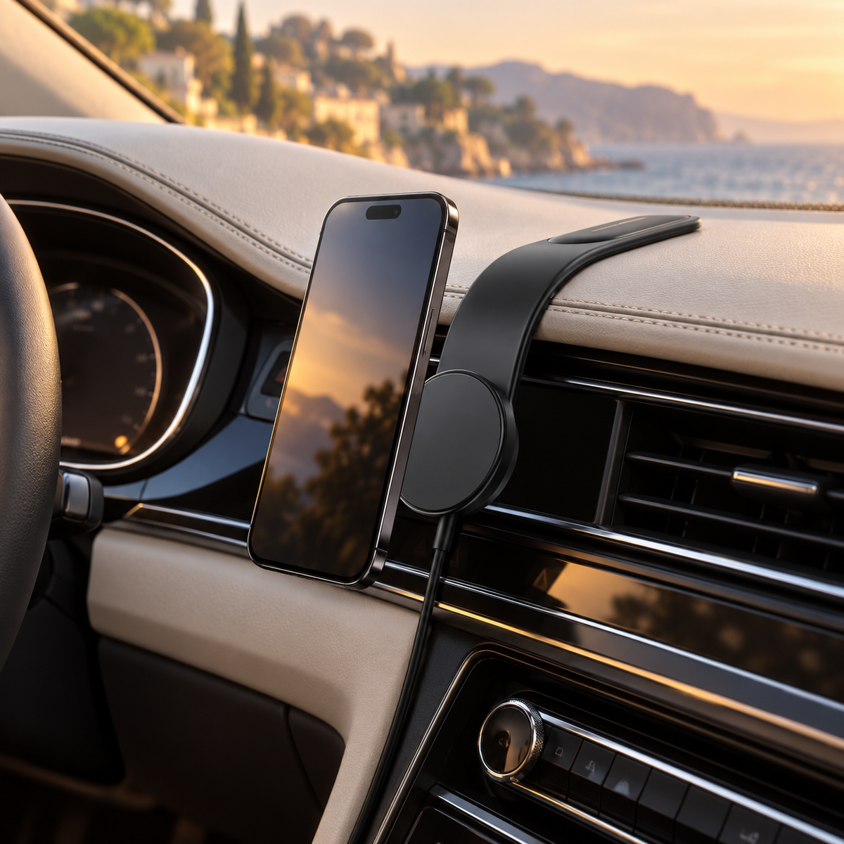 Supporto Magnetico Flessibile da Auto con Ricarica Wireless 15W