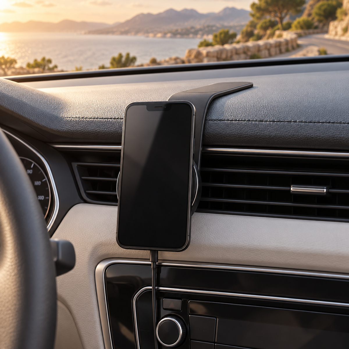 Supporto Magnetico Flessibile da Auto con Ricarica Wireless 15W
