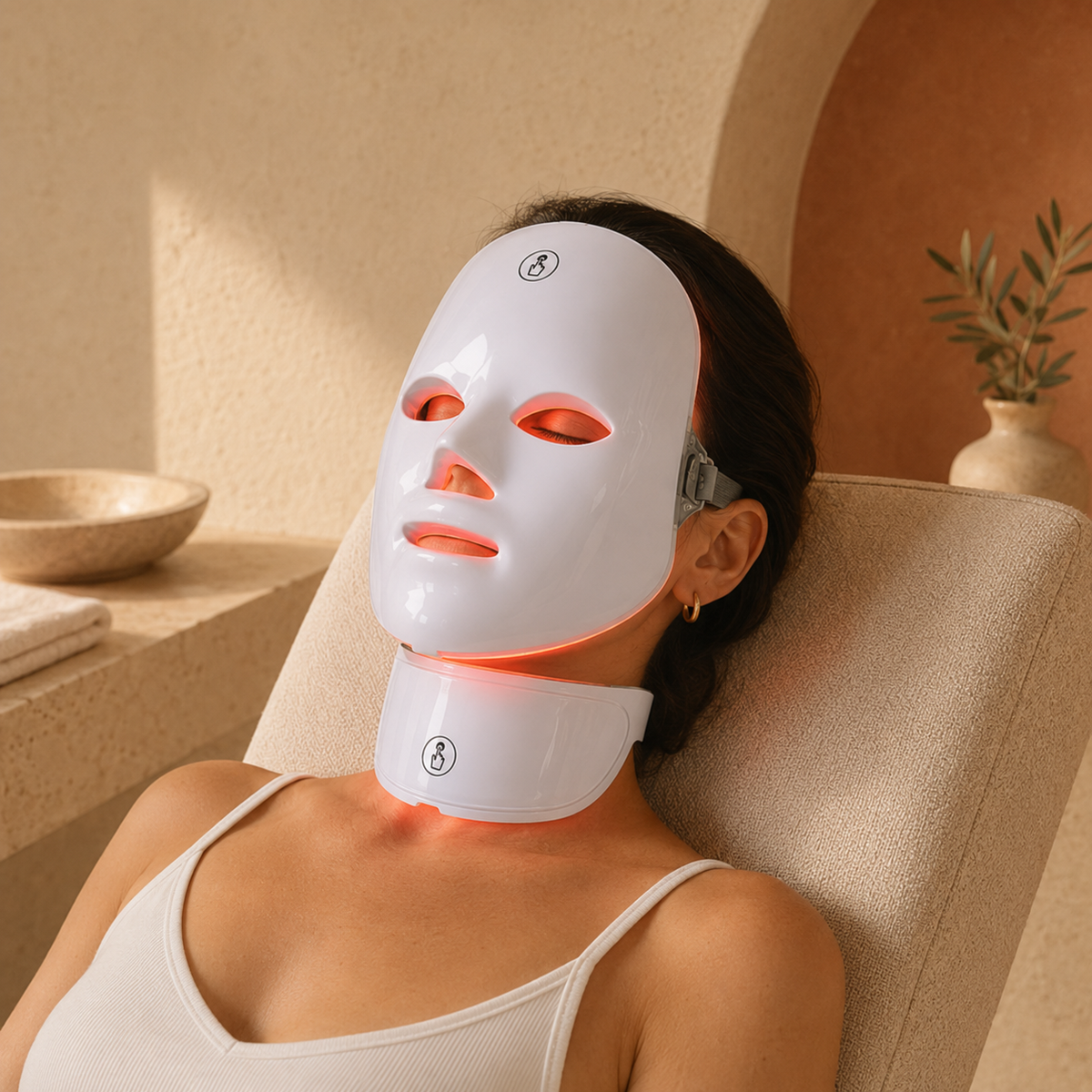 Maschera LED Ricaricabile Viso e Collo